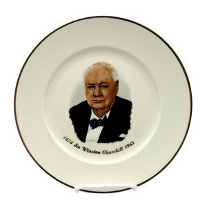 Sir WINSTON CHURCHILL Plate 1874-1965 Porcelain Collectible 10 inches